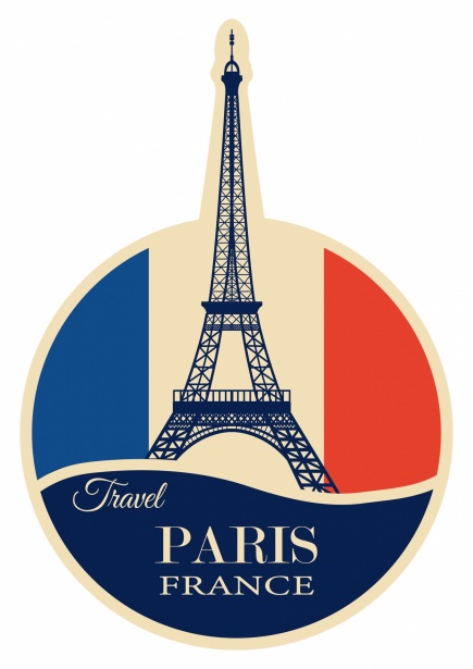Reise-Aufkleber Paris, Frankreich Kostenloses Stock Bild - Public