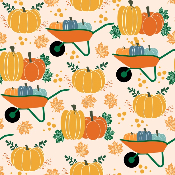 Pumpkins, Wheelbarrow Autumn Design Free Stock Photo - Public Domain ...