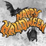Fladdermöss och Happy Halloween