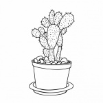 Kaktus w doniczce Clipart