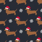Fondo de patrón de perros de Navidad