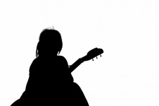 Clipart, kobieta, gitara