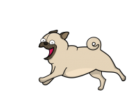 Lindo perro de dibujos animados corriend