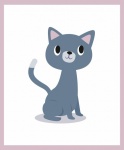 Roztomilá kočka kreslený plakát