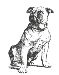 Esboço de Clipart de cachorro sentado