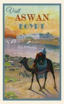 Egipto, cartel de viaje de Asuán