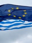 European Union And Greek Flags