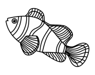 Fish Cartoon Outline Clipart
