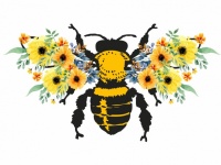 Floral Bee Beautiful Illustration