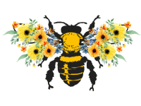 Floral Bee Beautiful Illustration