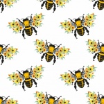 Bloemen Bijenpatroon Achtergrond