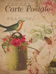 Cartolina francese vintage floreale