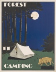Bosque Camping Vintage Póster