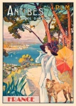 Franciaország Antibes utazási poszter