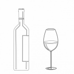 Glas vin konturritning