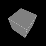 Szürke kocka fekete háttéren