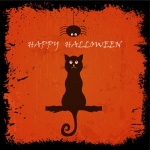 Hintergrund der schwarzen Katze Hallowee