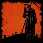 Fondo de esqueleto de miedo de Halloween