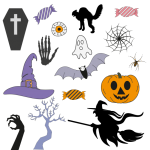 Simboli di Halloween, clipart di element