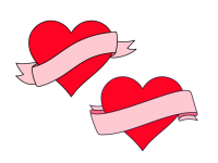 Hearts with Banner Clipart