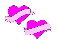 Hearts with Banner Clipart