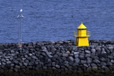 Iceland small yellow lighthouse