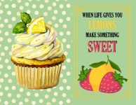 Cupcake Lemon Poster