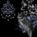 Gothic Vintage Owl And Chandelier
