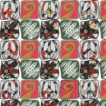 Collage floral retro del signo de la paz