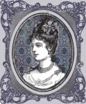 Desenho de mulher vintage de 1800