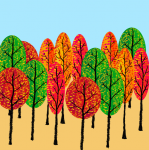 Arbres en automne illustration