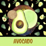 Плакат с фруктами авокадо