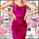 Pink Woman Floral Poster