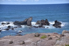 Paisaje de mar de roca de lava