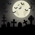 Spooky Cemetery Illustration