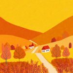 Illustration de paysage d'automne