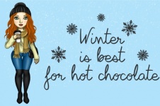 Cioccolata calda donna invernale