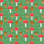 Mushrooms And Acorns Pattern