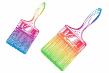 Artist Brush Colorful Clipart