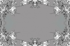 Cadre feuillu avec espace de copie gris