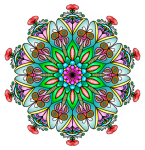 Mandala, arte colorido, patrón