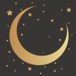 Måne, stjärnor, natt affisch