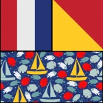 Afiș cu steagul nautic cu velier