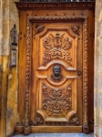 Old decorated wooden door
