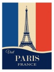 Paříž Francie cestovní plakát