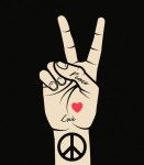 Semnul păcii Retro Hippie