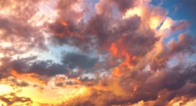 Zonsondergang hemel wolken