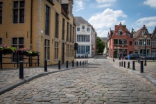 City, Cobbled Street, Architecture