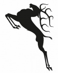 Cerf sautant Silhouette Clipart