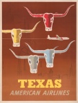 Poster di viaggio vintage del Texas